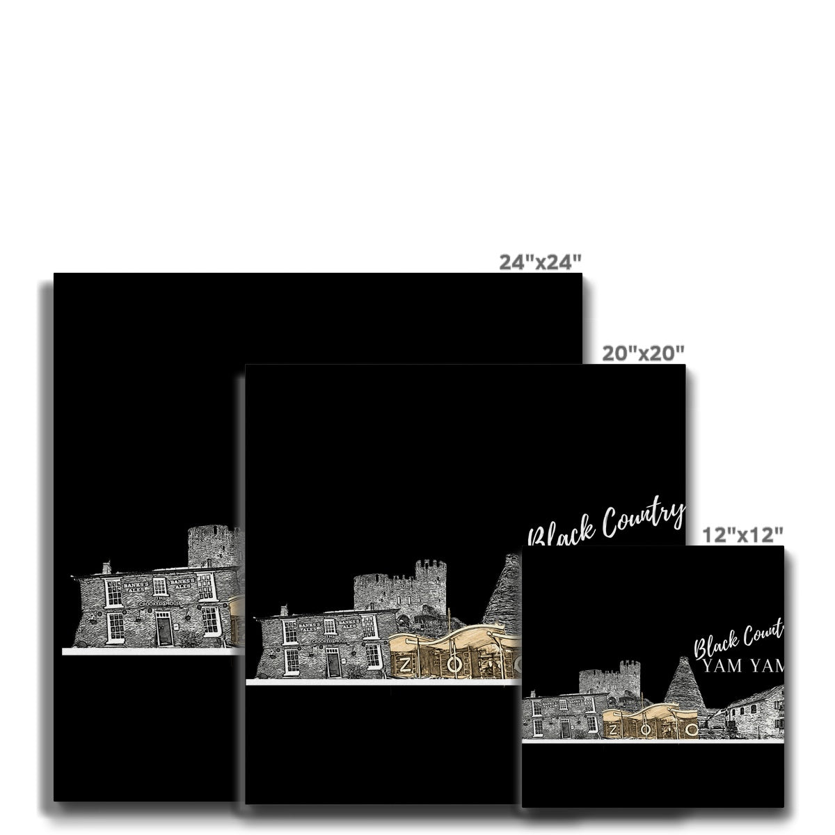 Black Country Yam Yam Coal Black Canvas