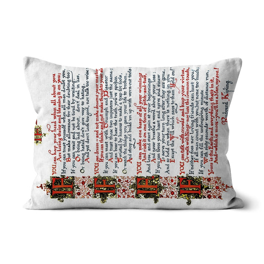 'IF' A Poem by Rudyard Kipling, illuminated by R. G. Baker Cushion - Born, Bred & Buttered