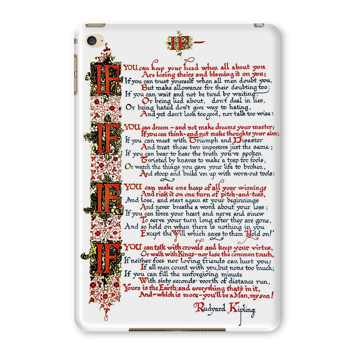 'IF' A Poem by Rudyard Kipling, illuminated by R. G. Baker Tablet Cases