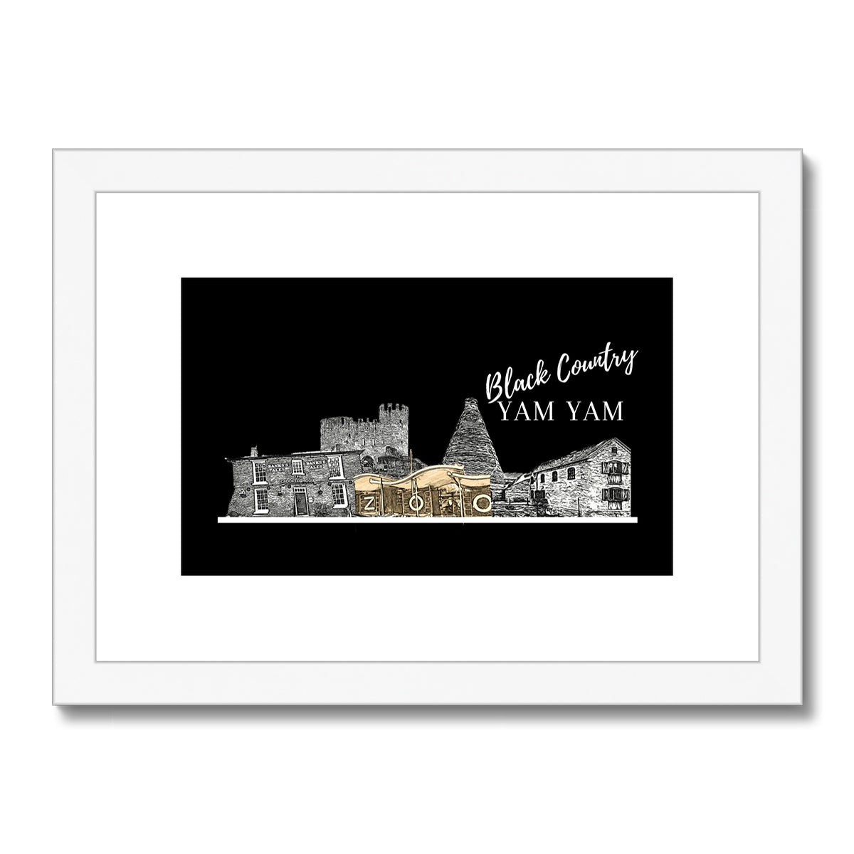 Black Country Yam Yam Coal Black Framed & Mounted Print
