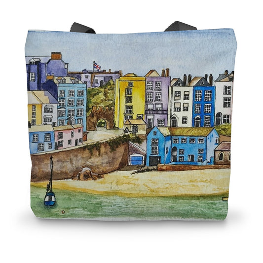 The Seafront, Tenby Canvas Tote Bag - Born, Bred & Buttered