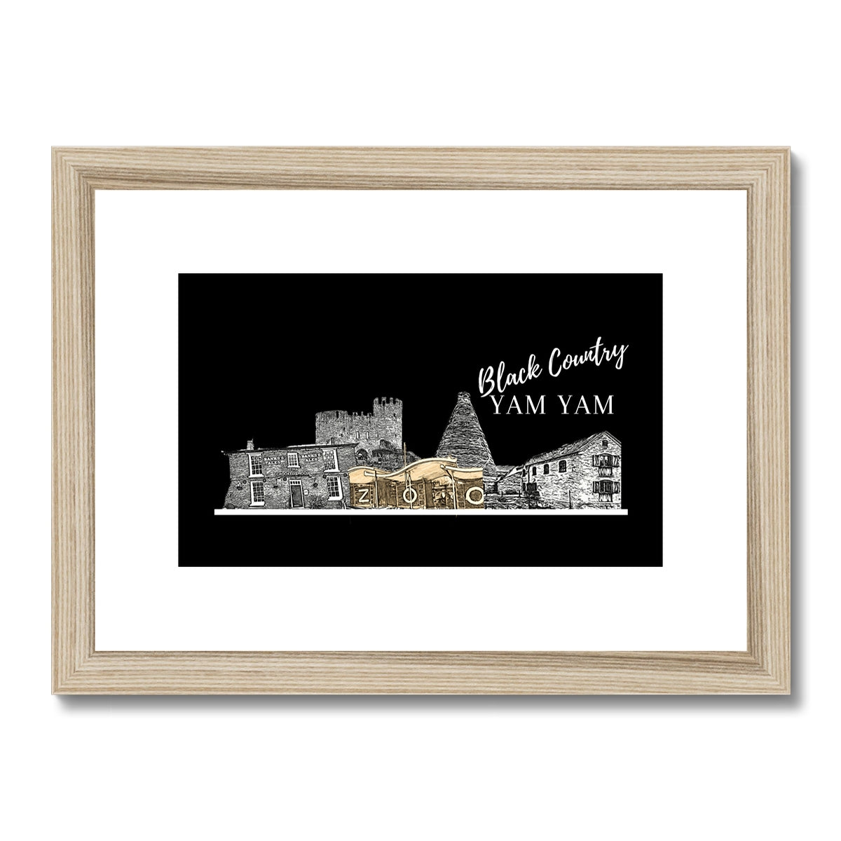 Black Country Yam Yam Coal Black Framed & Mounted Print