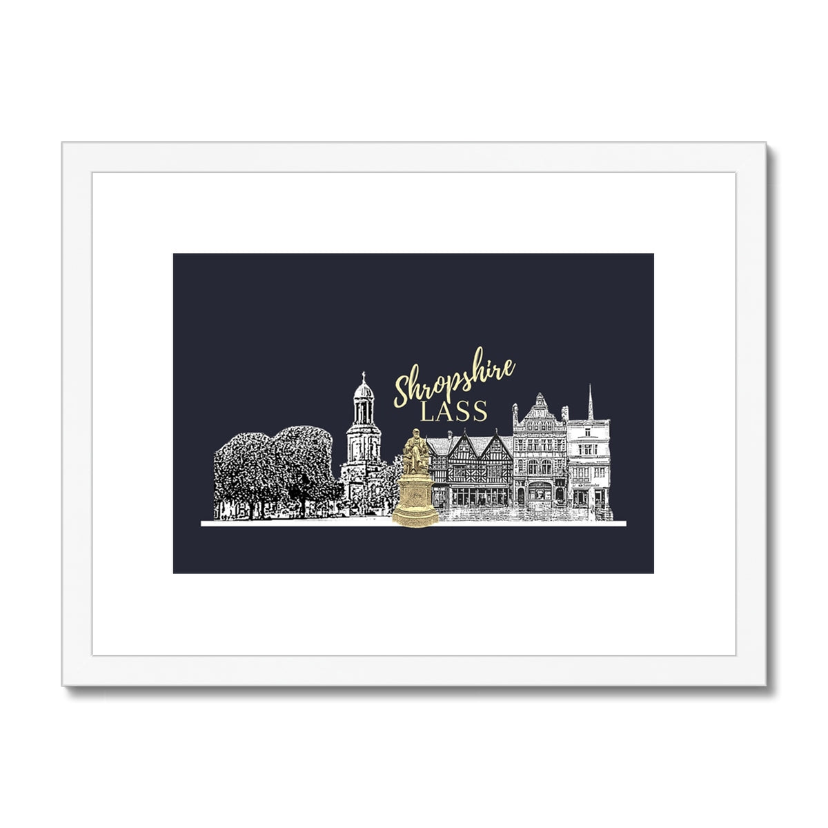 Shropshire Lass Evening Blue Framed & Mounted Print