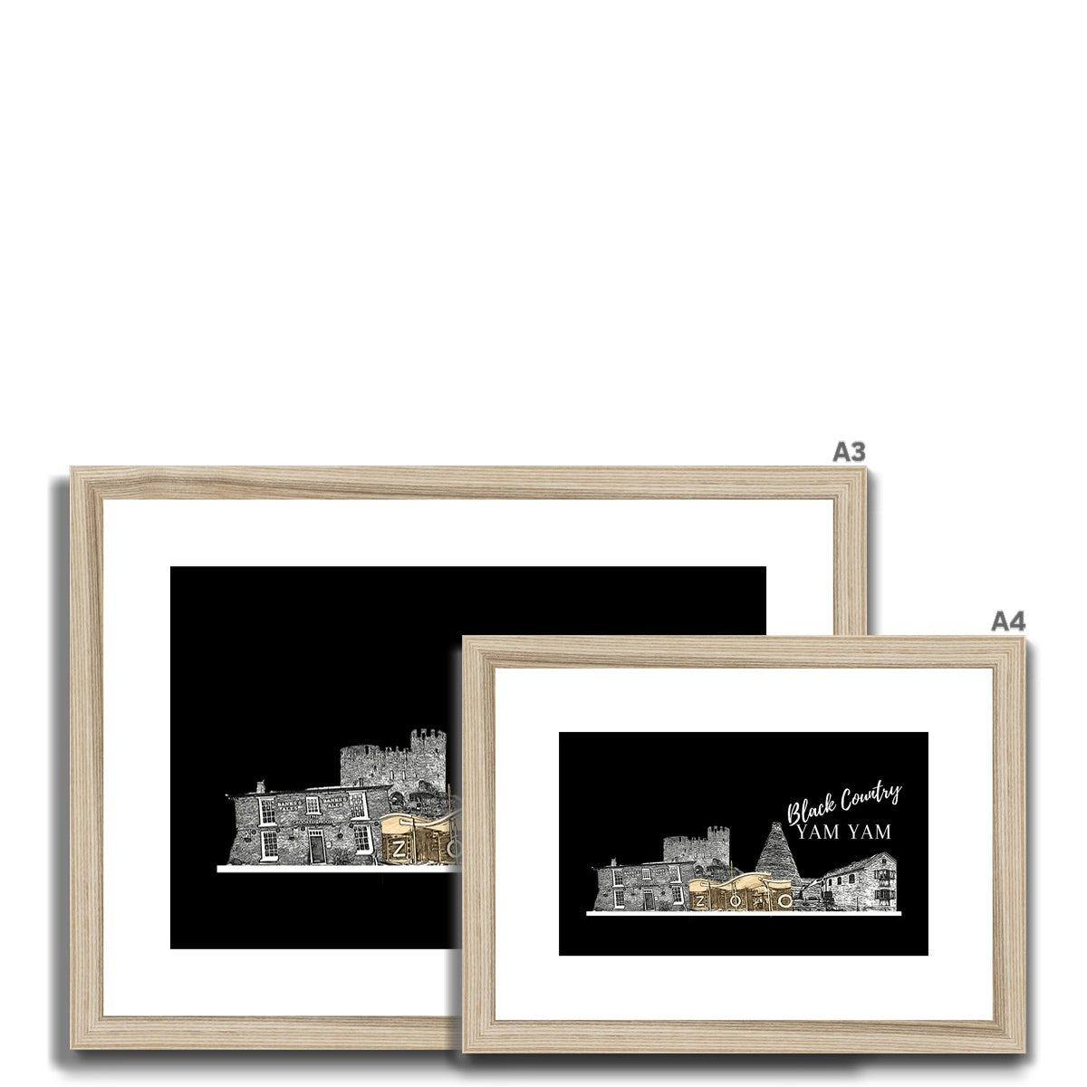 Black Country Yam Yam Coal Black Framed & Mounted Print