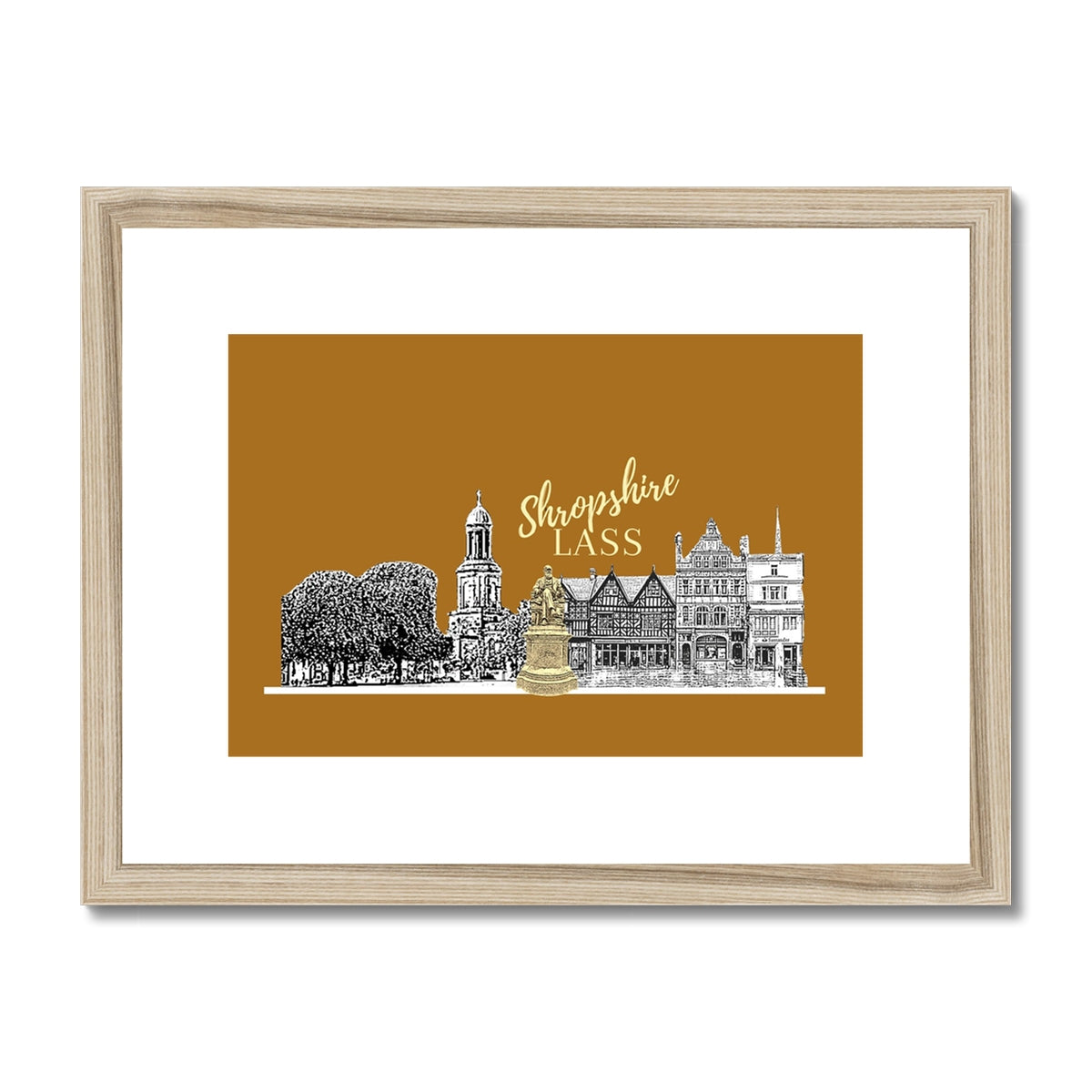 Shropshire Lass Placemat Pine Cone Framed & Mounted Print