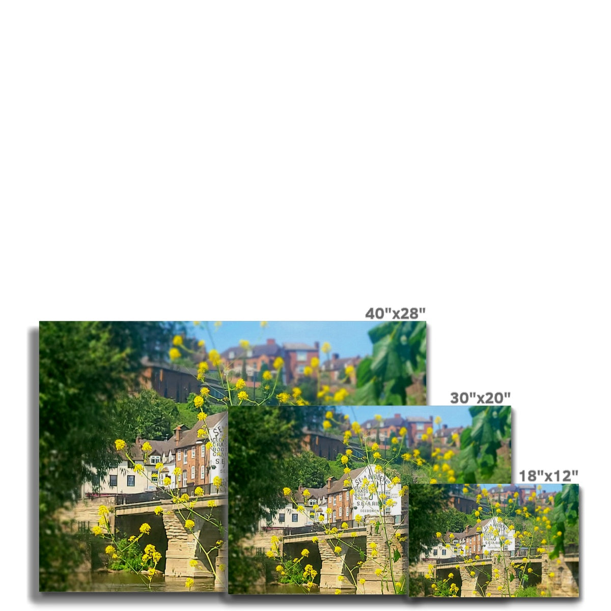 Bridgnorth from Severn Bridge Canvas - Born, Bred & Buttered