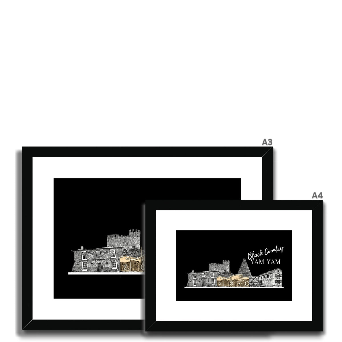 Black Country Yam Yam Coal Black Framed & Mounted Print