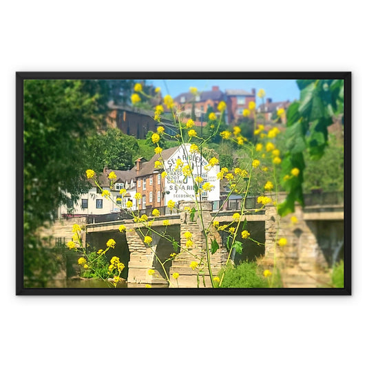 Bridgnorth from Severn Bridge Framed Canvas - Born, Bred & Buttered