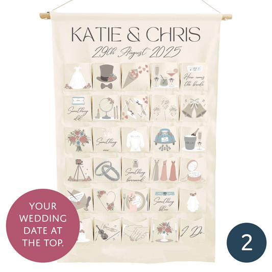 Personalised wedding countdown advent calendar