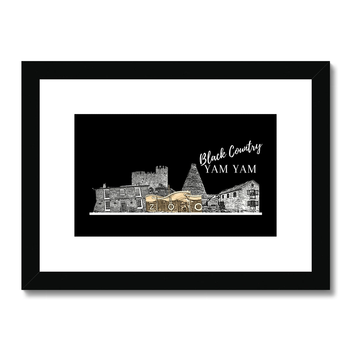 Black Country Yam Yam Coal Black Framed & Mounted Print