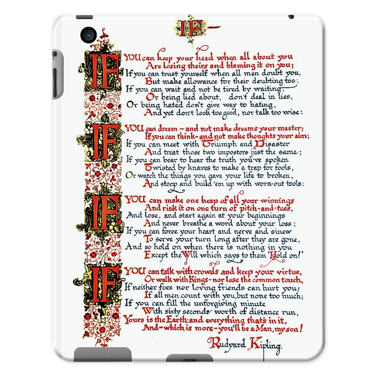 'IF' A Poem by Rudyard Kipling, illuminated by R. G. Baker Tablet Cases