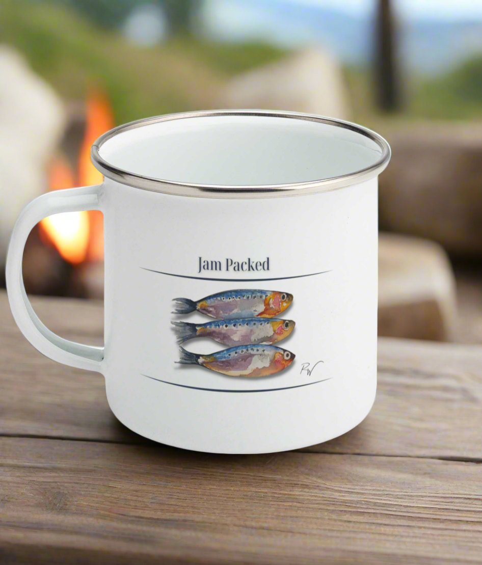 Jam Packed Enamel Mug - Born, Bred & Buttered