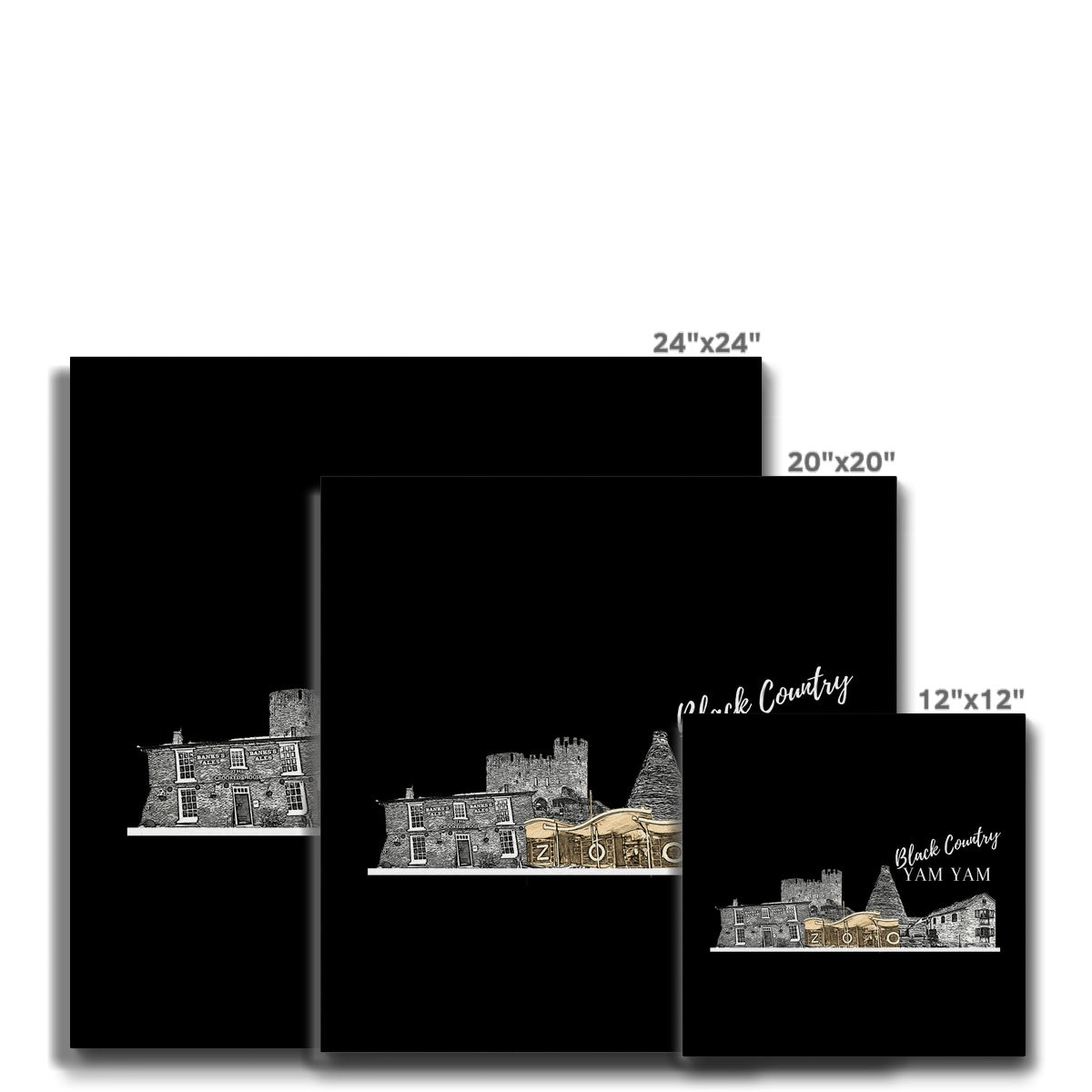 Black Country Yam Yam Coal Black Canvas