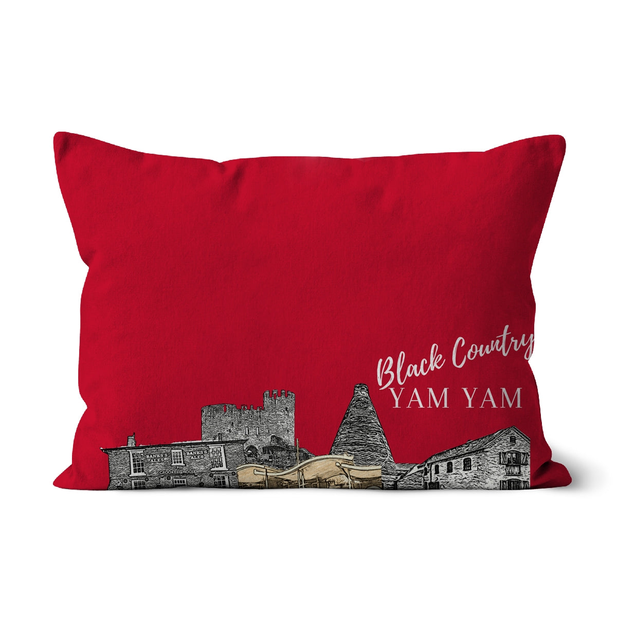 Black Country Yam Yam Cushion in Furnace Red