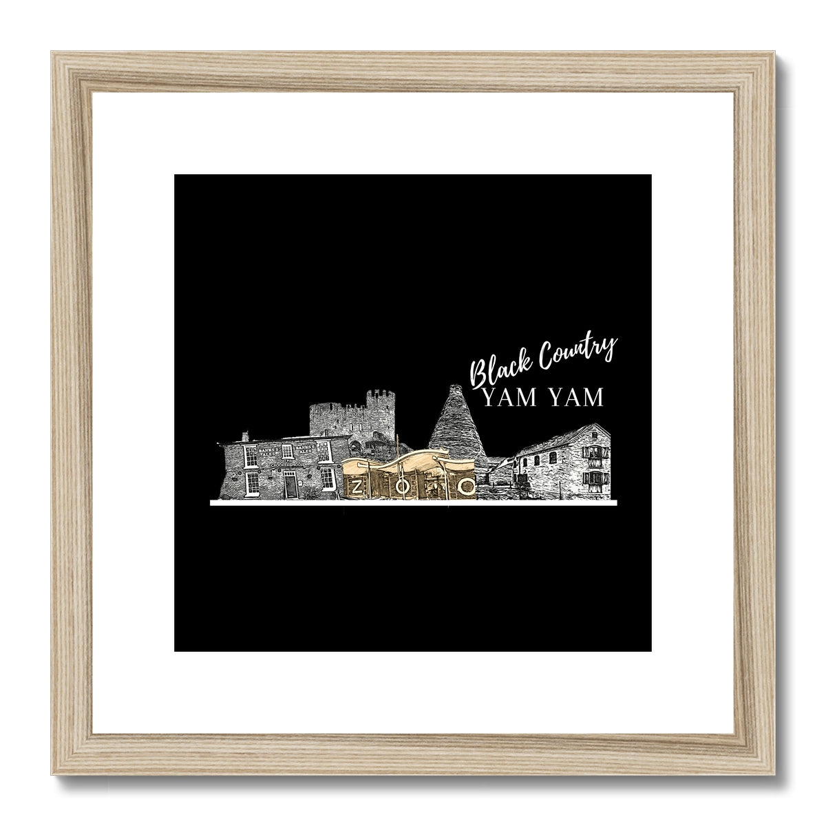 Black Country Yam Yam Coal Black Framed & Mounted Print