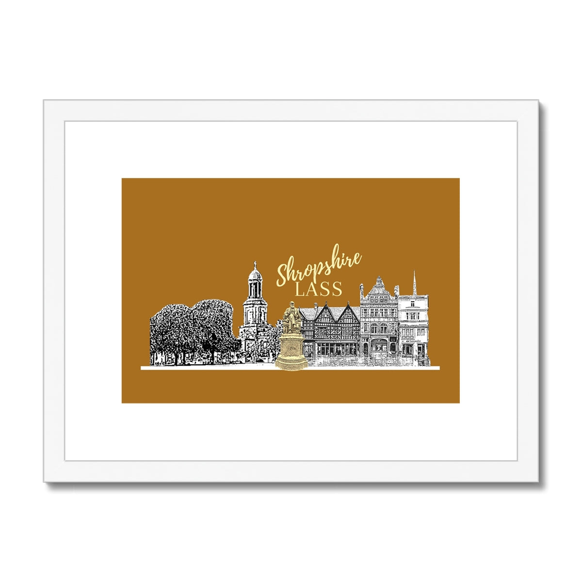 Shropshire Lass Placemat Pine Cone Framed & Mounted Print