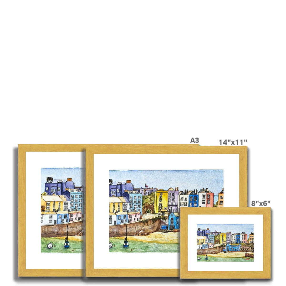 The Seafront, Tenby Antique Framed & Mounted Print