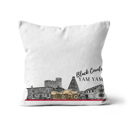 Black Country Yam Yam Cushion in White