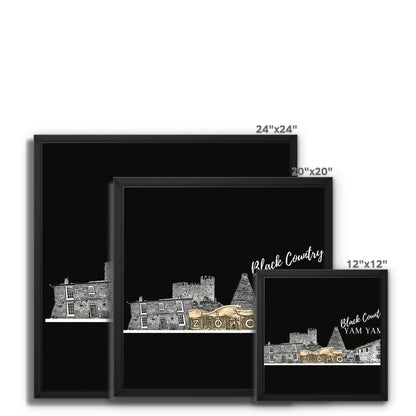 Black Country Yam Yam Coal Black Framed Canvas