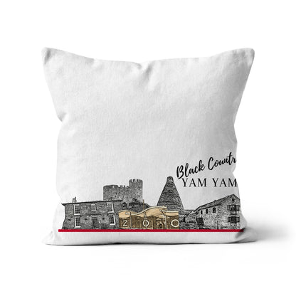 Black Country Yam Yam Cushion in White