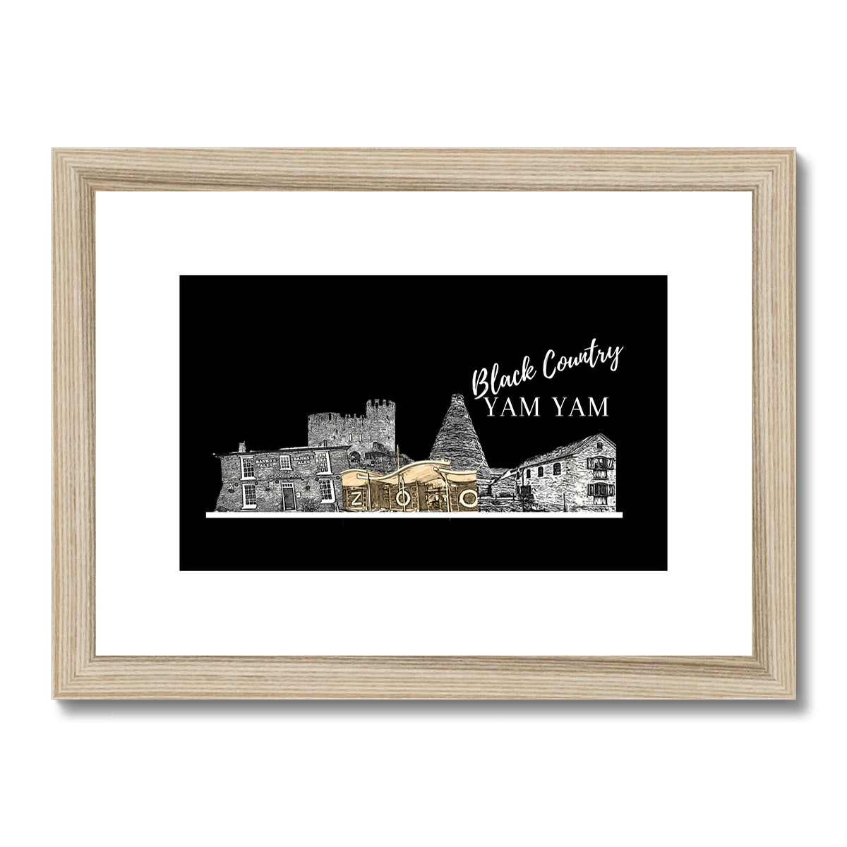 Black Country Yam Yam Coal Black Framed & Mounted Print