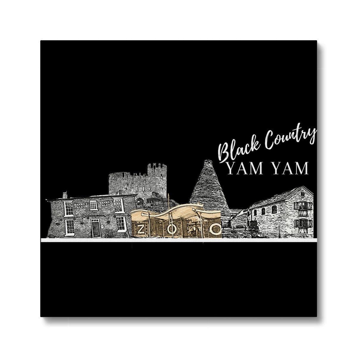 Black Country Yam Yam Coal Black Canvas