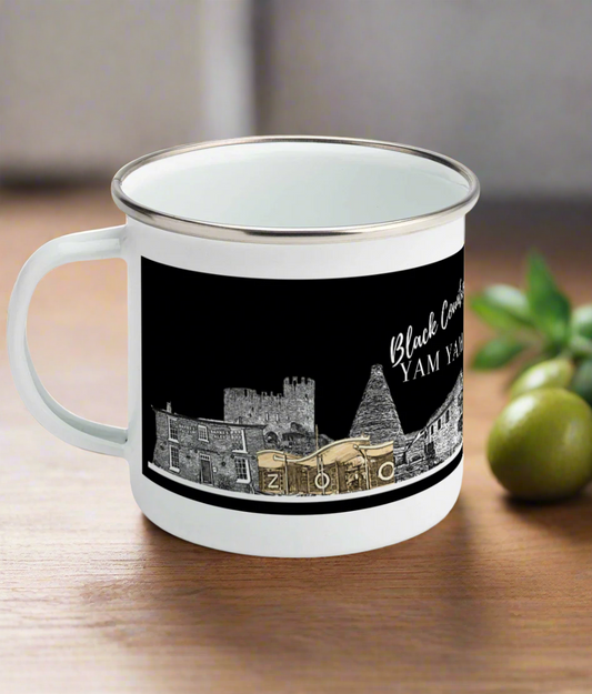 Enamel Mug Black Country Yam Yam Coal Black