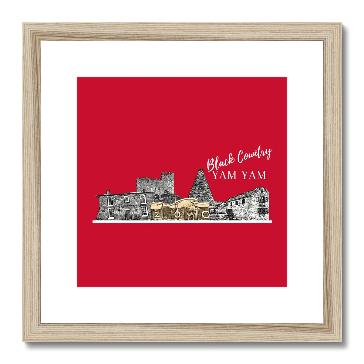 Black County Yam Yam Furnace Red Framed & Mounted Print