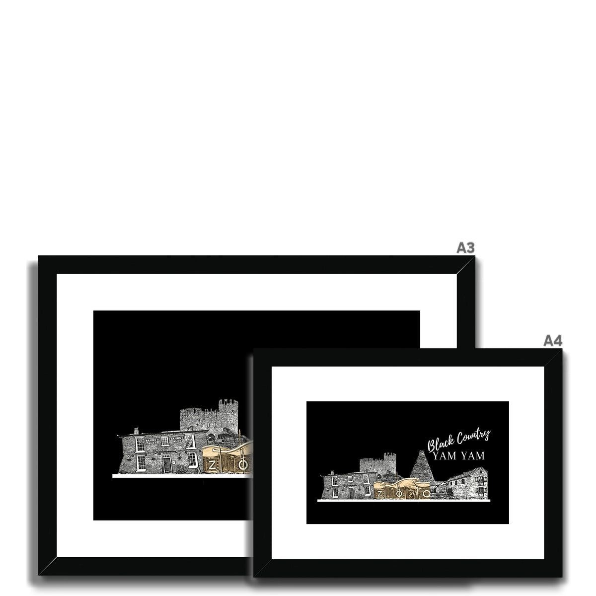 Black Country Yam Yam Coal Black Framed & Mounted Print