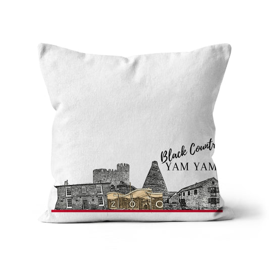 Black Country Yam Yam Cushion in White