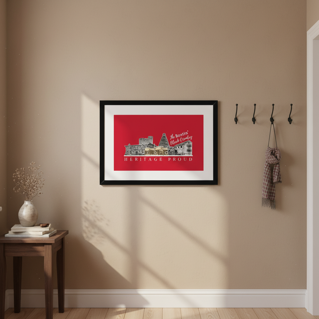 The Bostin' Black Country in Furnace Red Framed & Mounted Print