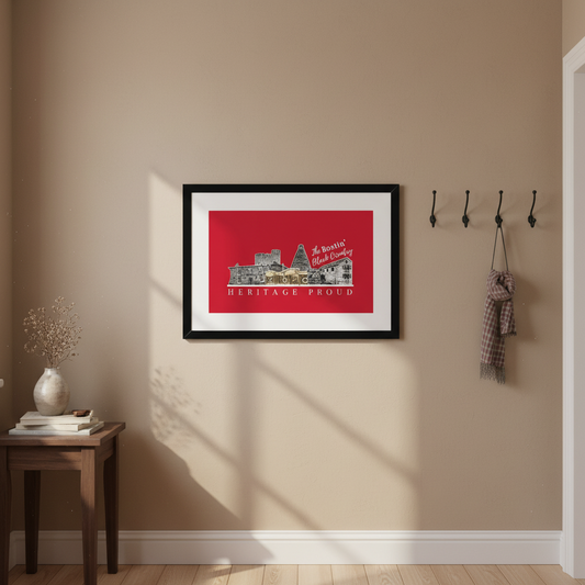 The Bostin' Black Country in Furnace Red Framed & Mounted Print