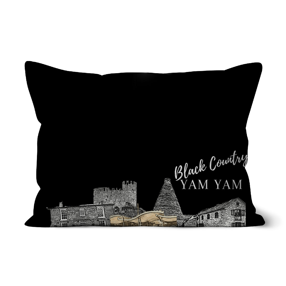 Black Country Yam Yam Cushion in Coal Black