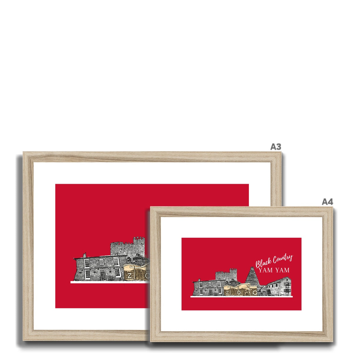 Black County Yam Yam Furnace Red Framed & Mounted Print