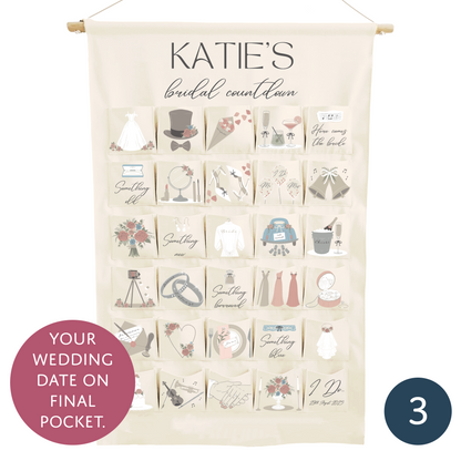 Personalised wedding countdown advent calendar