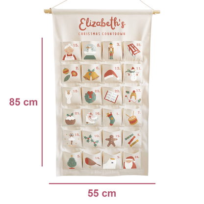 Personalised Fabric Christmas Advent Calendar - Christmas Countdown Calendar