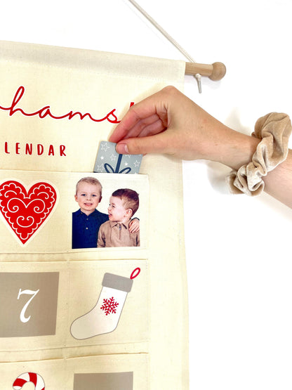 Personalised family advent calendar with family photos