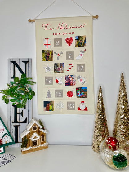 Personalised family advent calendar with family photos