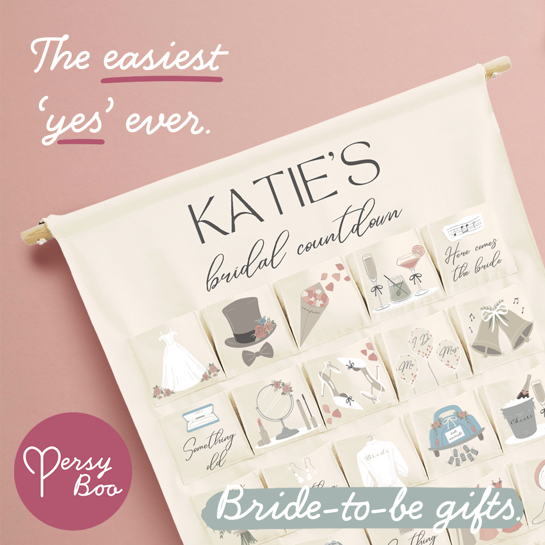 Personalised wedding countdown advent calendar