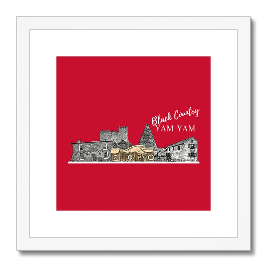 Black County Yam Yam Furnace Red Framed & Mounted Print