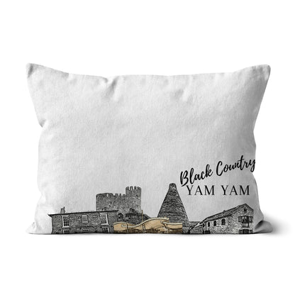 Black Country Yam Yam Cushion in White