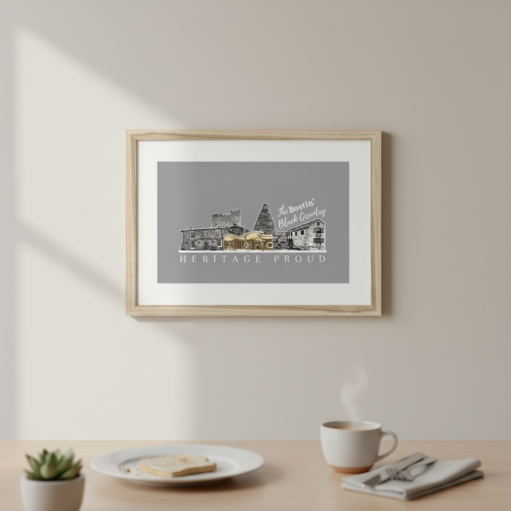 The Bostin' Black Country in Chain Grey Framed & Mounted Print