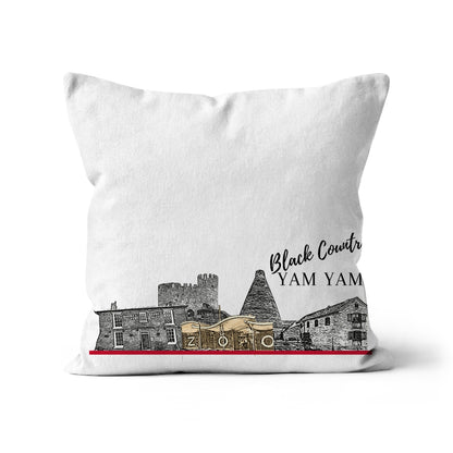 Black Country Yam Yam Cushion in White