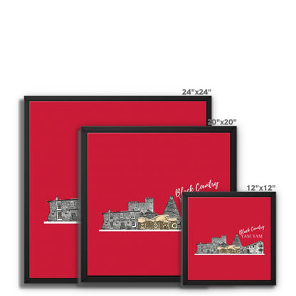 Black County Yam Yam Furnace Red Framed Canvas