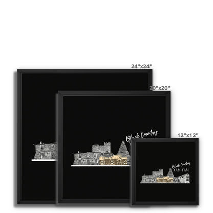 Black Country Yam Yam Coal Black Framed Canvas