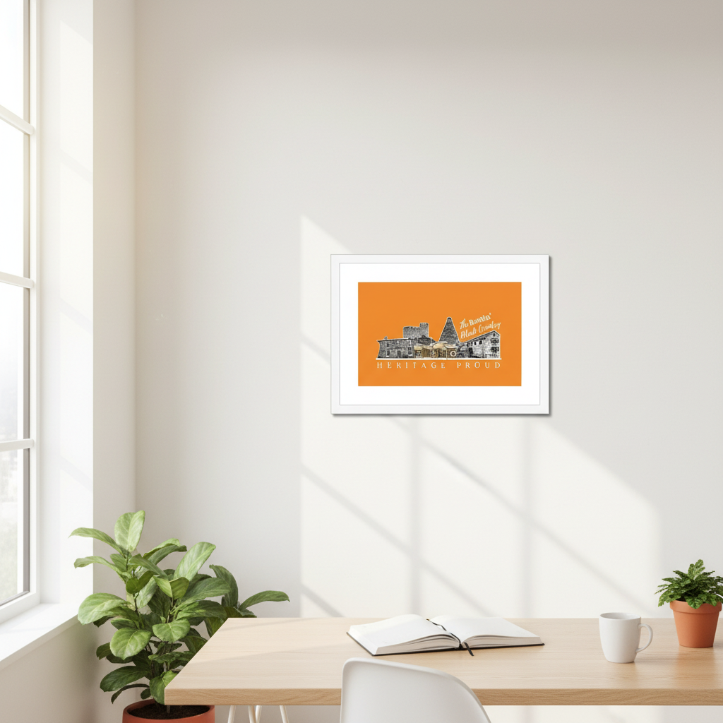 The Bostin' Black Country in Battered Chip Orange Framed & Mounted Print