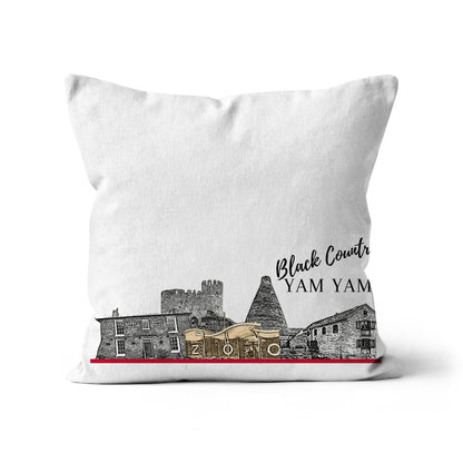 Black Country Yam Yam Cushion in White