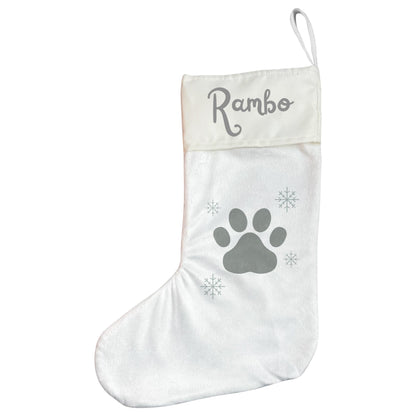 Personalised Pet Christmas Stocking with Paw Print
